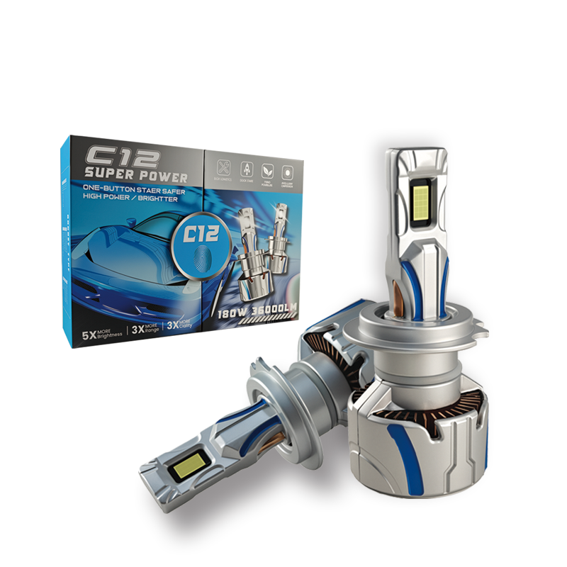 C12 200W 24000LM high power led headlight 