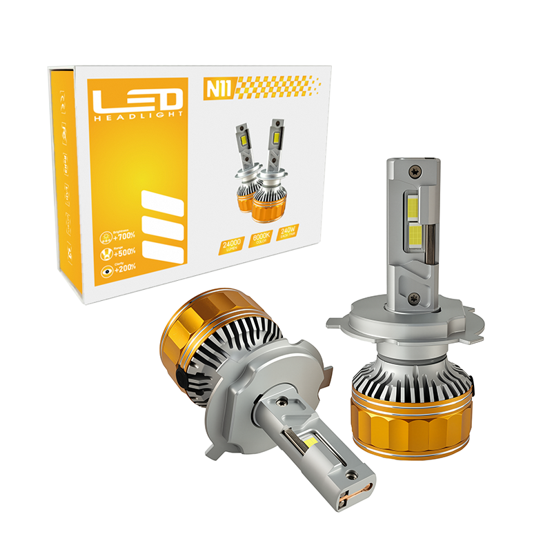 N11 H4 240W 24000LM High power LED Headlight Bulb Light Combo